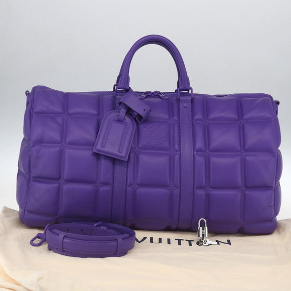 LOUIS VUITTON Puffy Damier Keepall Bandouliere 50 Bag Purple M20922 Auth ai791SM