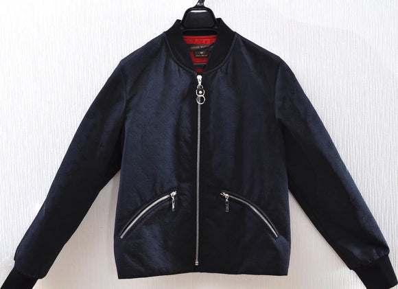 LOUIS VUITTON Monogram Jacket Nylon 38 Japan Limited Black Red LV Auth ak066