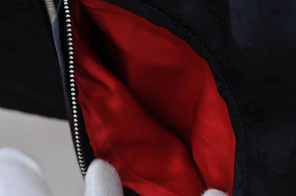 LOUIS VUITTON Monogram Jacket Nylon 38 Japan Limited Black Red LV Auth ak066