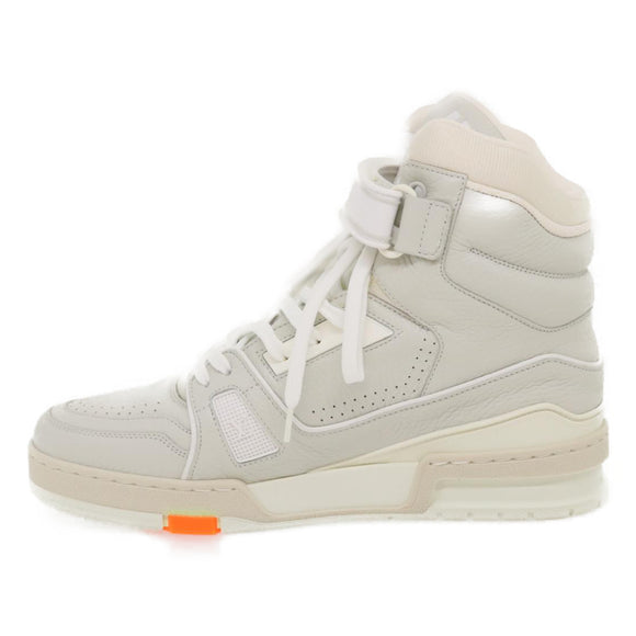 LOUIS VUITTON Trainer sneakers Leather High cut White 1A5A0D LV Auth ak173AM