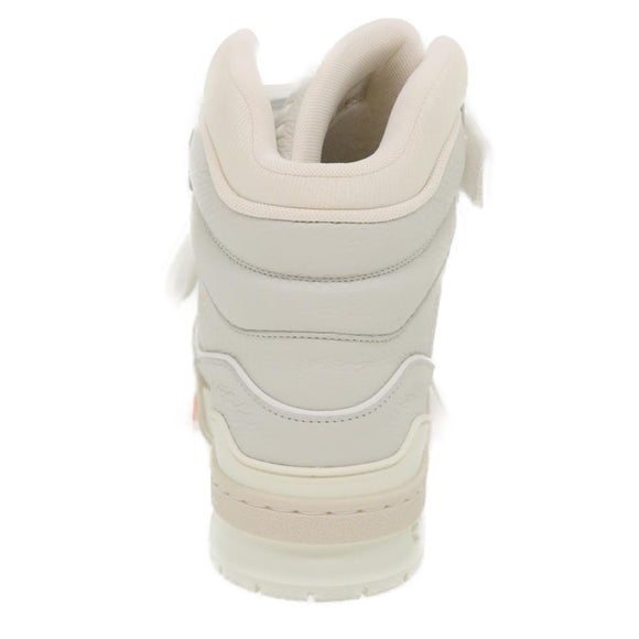 LOUIS VUITTON Trainer sneakers Leather High cut White 1A5A0D LV Auth ak173SM