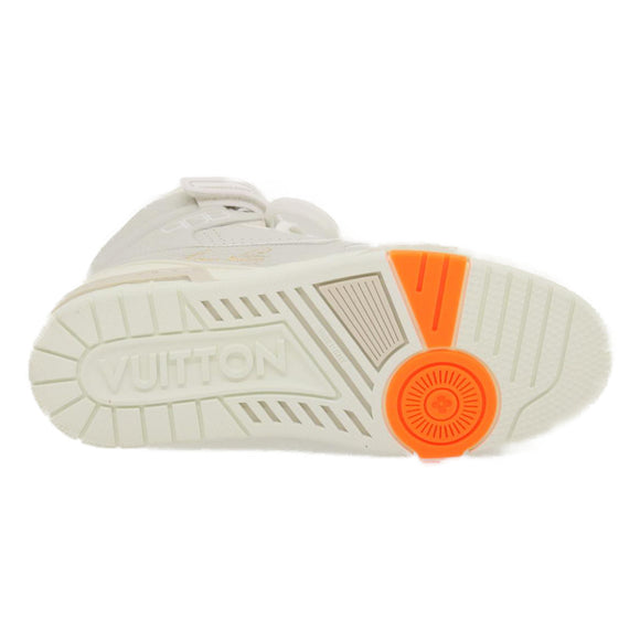 LOUIS VUITTON Trainer sneakers Leather High cut White 1A5A0D LV Auth ak173AM