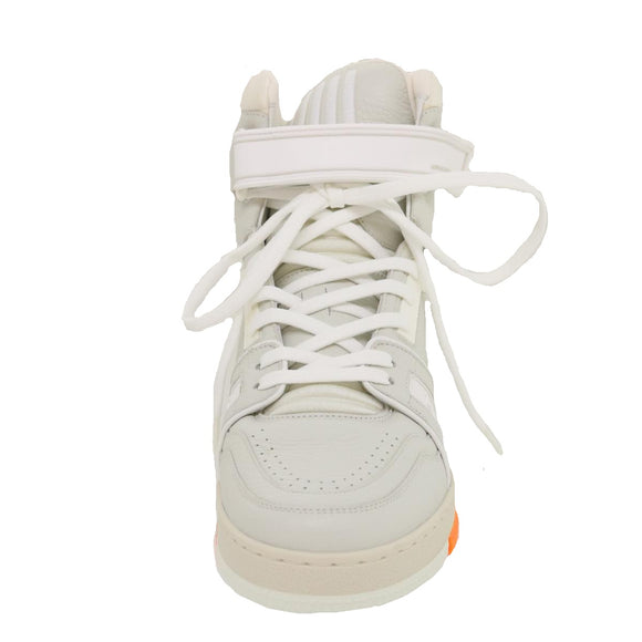 LOUIS VUITTON Trainer sneakers Leather High cut White 1A5A0D LV Auth ak173AM