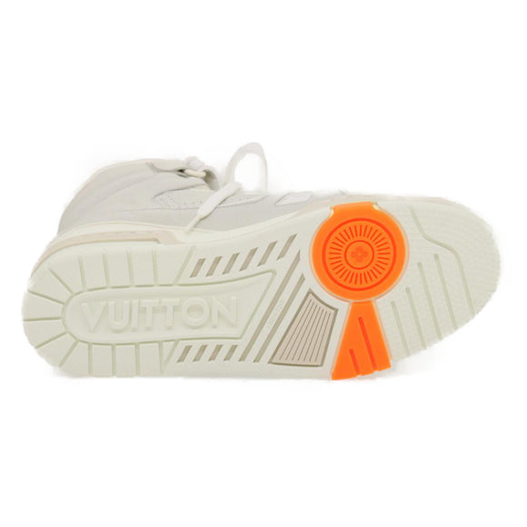 LOUIS VUITTON Trainer sneakers Leather High cut White 1A5A0D LV Auth ak173AM