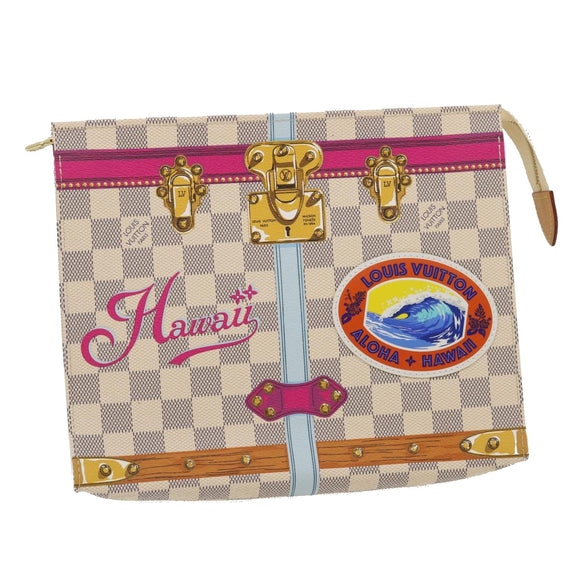 LOUIS VUITTON Damier Azur Poche Toilette 26 Beutel M41438 LV Auth ak181SAM