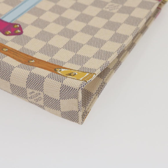 LOUIS VUITTON Damier Azur Poche Toilette 26 Beutel M41438 LV Auth ak181SAM