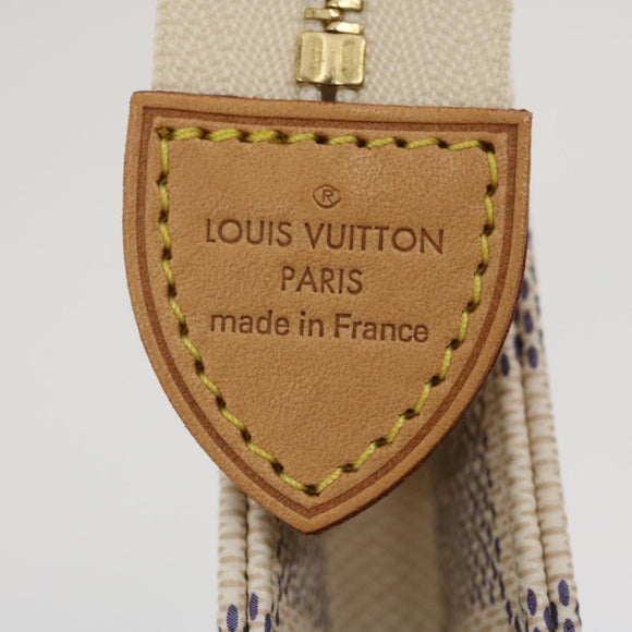 LOUIS VUITTON Damier Azur Poche Toilette 26 Beutel M41438 LV Auth ak181SAM