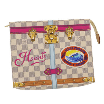 LOUIS VUITTON Damier Azur Poche Toilette 26 Pouch M41438 LV Auth ak181SAM