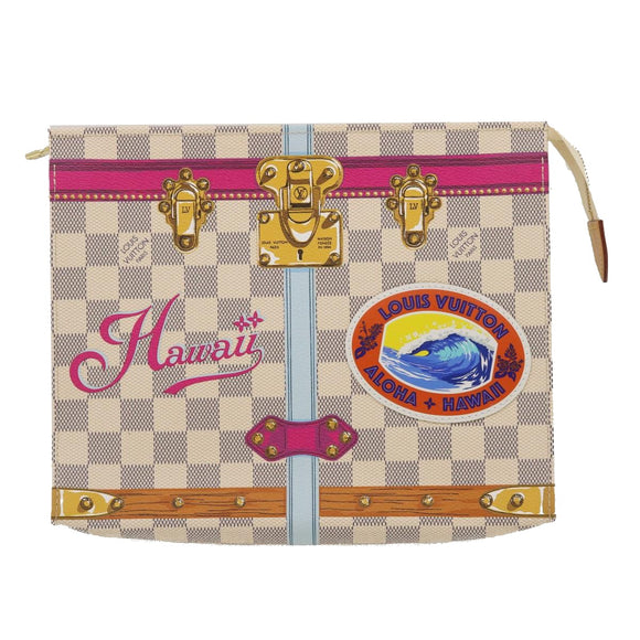 LOUIS VUITTON Damier Azur Poche Toilette 26 Beutel M41438 LV Auth ak181SAM