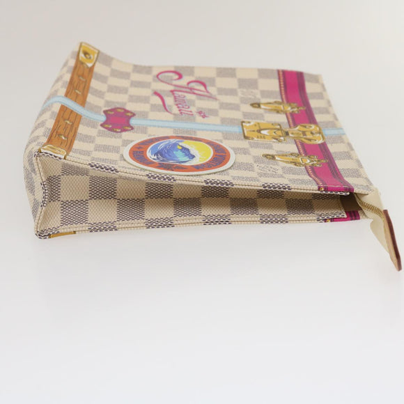 LOUIS VUITTON Damier Azur Poche Toilette 26 Beutel M41438 LV Auth ak181SAM