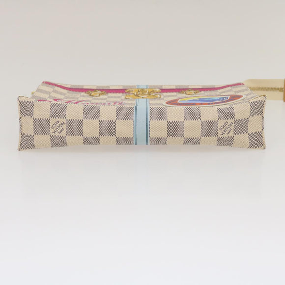 LOUIS VUITTON Damier Azur Poche Toilette 26 Beutel M41438 LV Auth ak181SAM