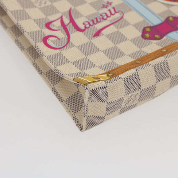LOUIS VUITTON Damier Azur Poche Toilette 26 Beutel M41438 LV Auth ak181SAM