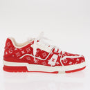LOUIS VUITTON LV Rainer Line Fabric Sneakers Red LD0233 LV Auth ak217SM-24