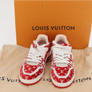 LOUIS VUITTON LV Rainer Line Fabric Sneakers Red LD0233 LV Auth ak217SM-40