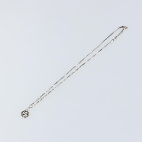 GUCCI GG Arabesque Interlocking Necklace Ag925 Silver Auth am10006