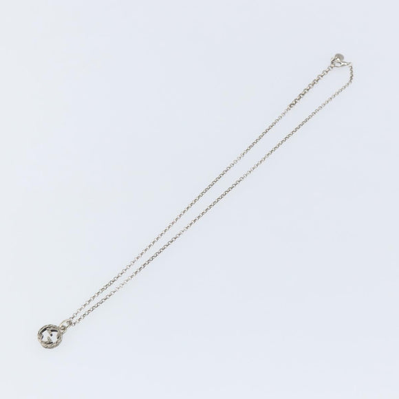 GUCCI GG Arabesque Interlocking Necklace Ag925 Silver Auth am10006