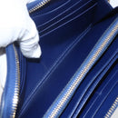 PRADA Wallet Leather Nylon Blue Gold Auth am10008-18