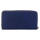 PRADA Wallet Leather Nylon Blue Gold Auth am10008-3