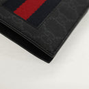 GUCCI GG Supreme Sherry Line Wallet PVC Black Navy 408826 Auth am10010V-15