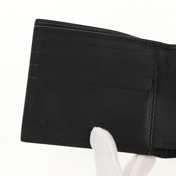 GUCCI GG Supreme Sherry Line Wallet PVC Black Navy 408826 Auth am10010V