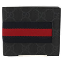 GUCCI GG Supreme Sherry Line Wallet PVC Black Navy 408826 Auth am10010V-13