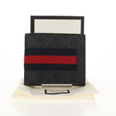 GUCCI GG Supreme Sherry Line Wallet PVC Black Navy 408826 Auth am10010V-12