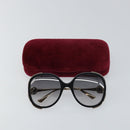 GUCCI Interlocking Web Sherry Linen Sunglasses metal Gold Tone Auth am10012V-13