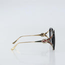GUCCI Interlocking Web Sherry Linen Sunglasses metal Gold Tone Auth am10012V-5