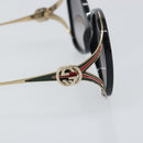 GUCCI Interlocking Web Sherry Linen Sunglasses metal Gold Tone Auth am10012V-8