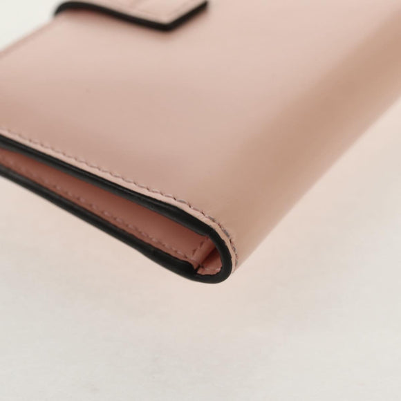 Salvatore Ferragamo Gancini Card Case Leather Pink Gold Auth am10013V