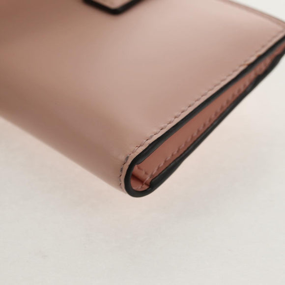Salvatore Ferragamo Gancini Card Case Leather Pink Gold Auth am10013V