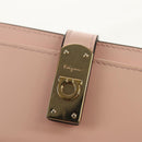 Salvatore Ferragamo Gancini Card Case Leather Pink Gold Auth am10013V-17