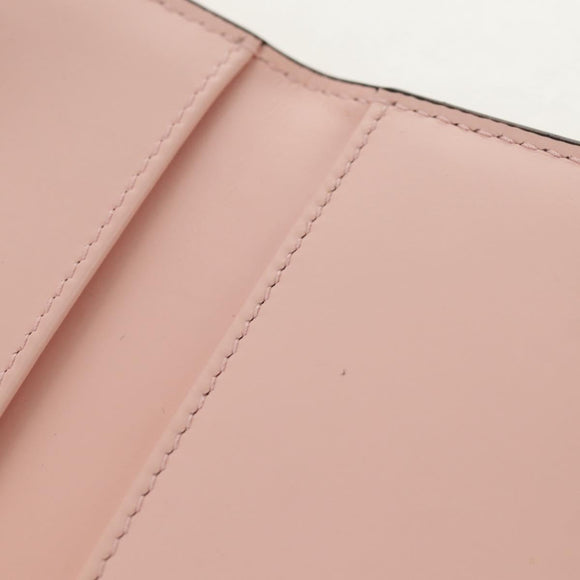 Salvatore Ferragamo Gancini Card Case Leather Pink Gold Auth am10013V