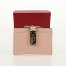Salvatore Ferragamo Gancini Card Case Leather Pink Gold Auth am10013V-12