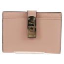 Salvatore Ferragamo Gancini Card Case Leather Pink Gold Auth am10013V-13