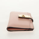 Salvatore Ferragamo Gancini Card Case Leather Pink Gold Auth am10013V-4
