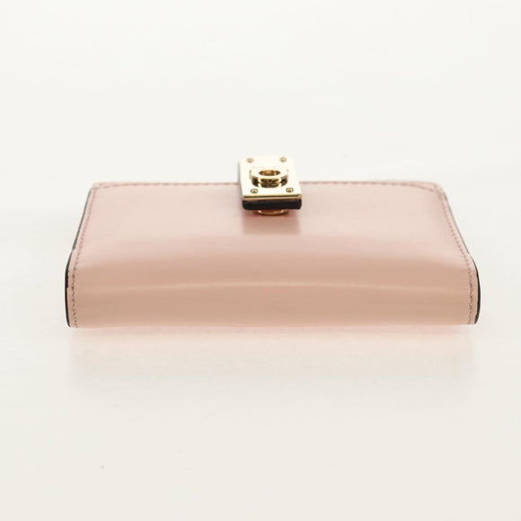 Salvatore Ferragamo Gancini Card Case Leather Pink Gold Auth am10013V