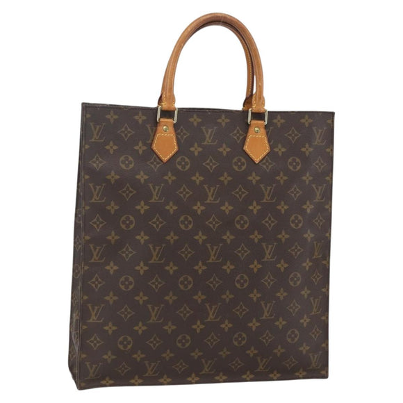 LOUIS VUITTON Monogram Sac Plat Hand Bag M51140 LV Auth am10016