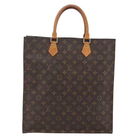 LOUIS VUITTON Monogram Sac Plat Hand Bag M51140 LV Auth am10016