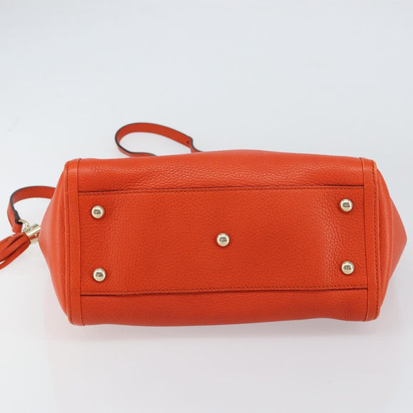 GUCCI Soho Hand Bag Leather 2way Orange Gold 369176 Auth am10017V