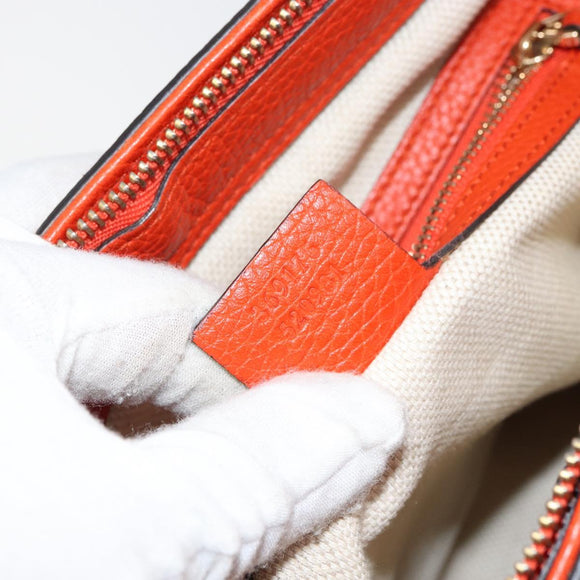 GUCCI Soho Hand Bag Leather 2way Orange Gold 369176 Auth am10017V