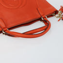 GUCCI Soho Hand Bag Leather 2way Orange Gold 369176 Auth am10017V-7