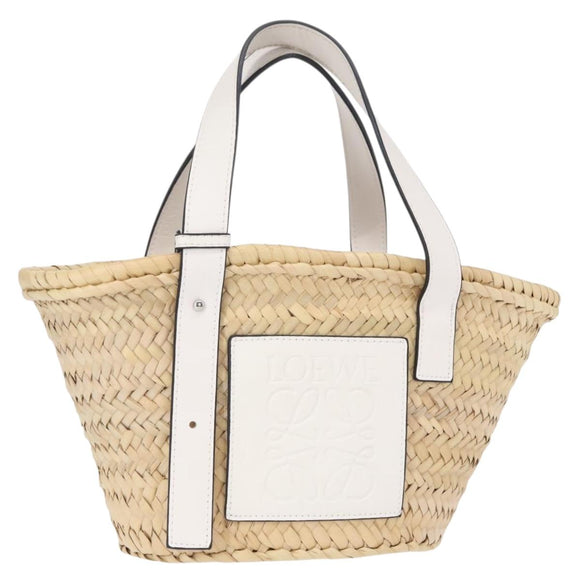 LOEWE Small Basket Hand Bag straw Beige Auth am10018V