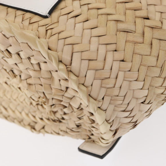 LOEWE Small Basket Hand Bag straw Beige Auth am10018V