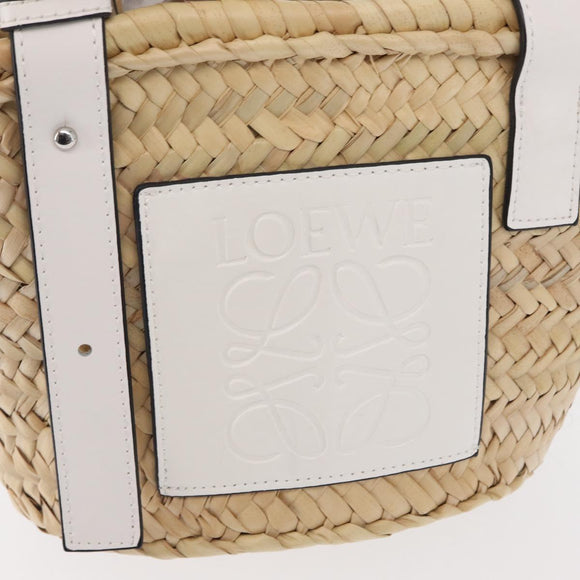 LOEWE Small Basket Hand Bag straw Beige Auth am10018V