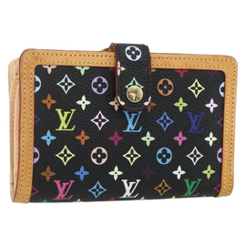 LOUIS VUITTON Multicolor Portefeuille Viennois Wallet Black M92988 Auth am10020V