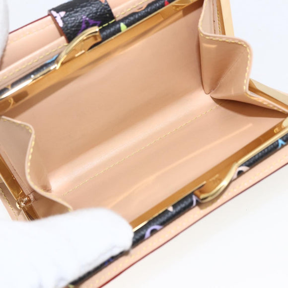 LOUIS VUITTON Multicolor Portefeuille Viennois Wallet Black M92988 Auth am10020V