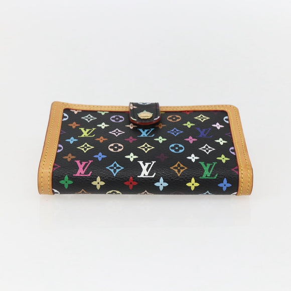 LOUIS VUITTON Multicolor Portefeuille Viennois Wallet Black M92988 Auth am10020V