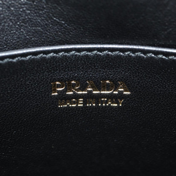 PRADA Shoulder Bag Safiano leather Black Gold Auth am10022V