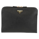 PRADA Shoulder Bag Safiano leather Black Gold Auth am10022V-13